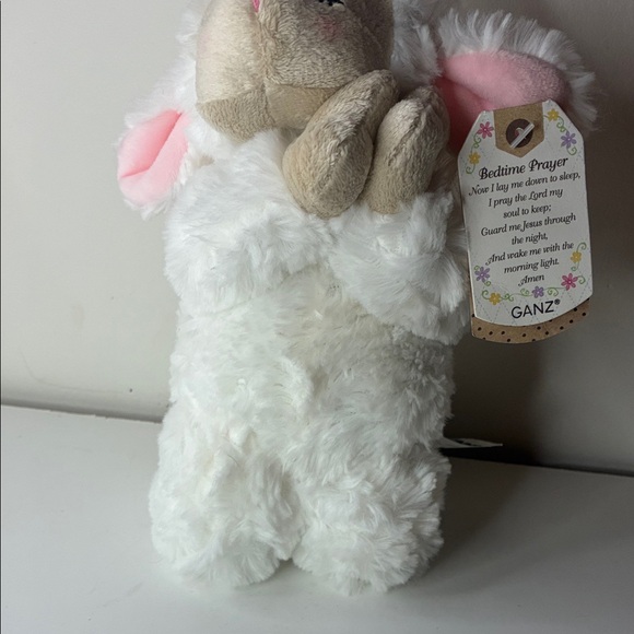 GANZ White and Pink Praying Plush Lamb - Picture 4 of 10